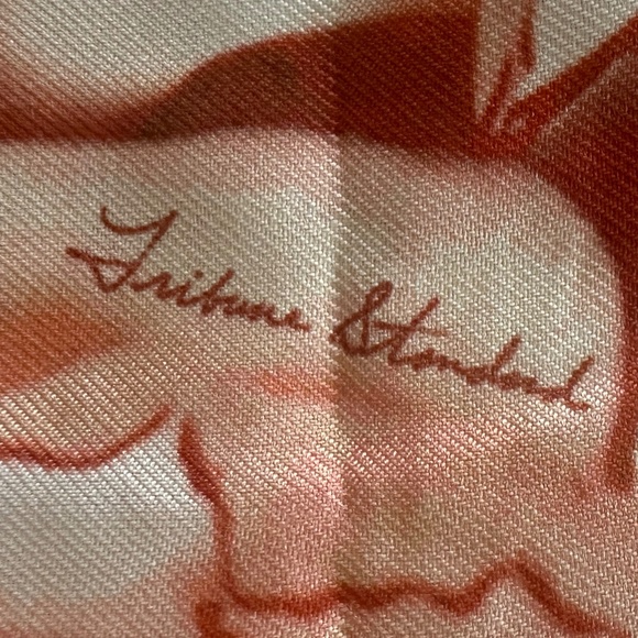 TRIBUNE STANDARD Orange and Green Botanical Sleeveless 100% Silk Dress - Size L. - Picture 8 of 16